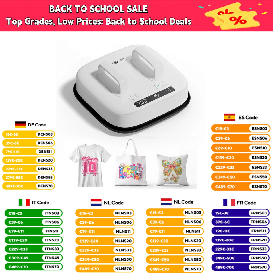 HTVRONT H10 V2 10x10in Heat Press, 25cmx25cm Portable Heat Press for T Shirts, HTV, Sublimation, Heat Transfer Projects
