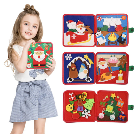 Christmas Lion Busy Board &ndash; Interactive Story Sensory Toy Red