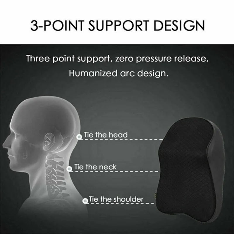 Car Headrest Memory Foam Neck Pillow &ndash; Breathable Comfort