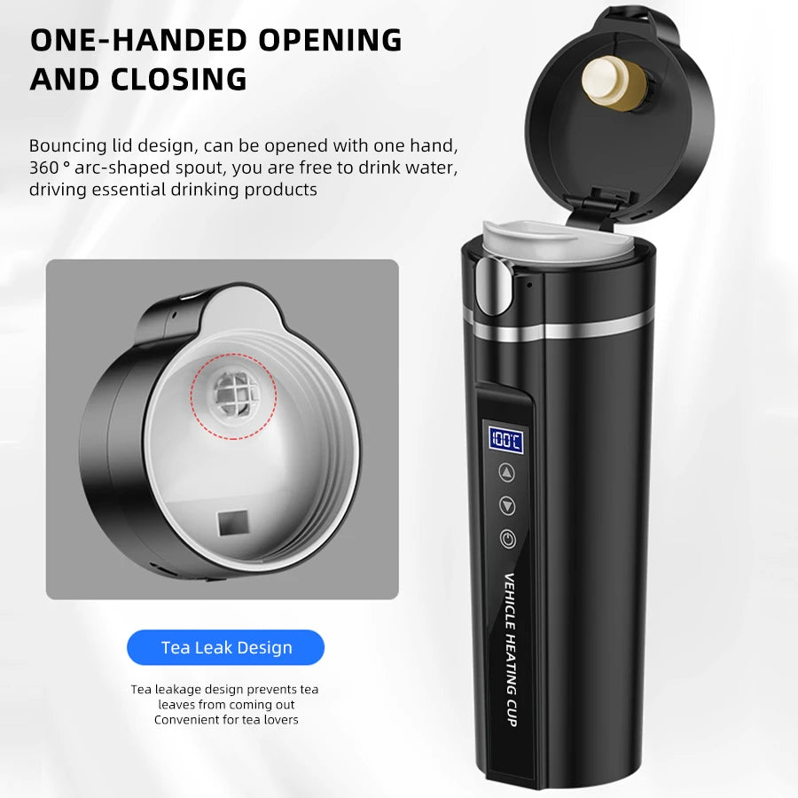 ACCEO 12V/24V Car Heating Cup 450ML &ndash; Digital Display