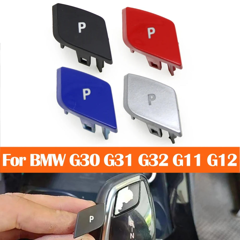 Gear Shifter P Button Cover Cap For BMW 5 Series X3 X4, PC+ABS With Rubberized Coating