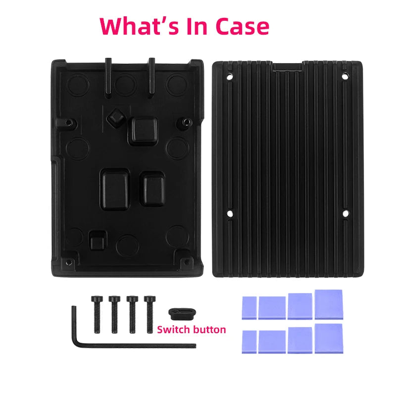Raspberry Pi 5 Aluminum Case &ndash; Passive Cooling with Silent Heat Dissipation Case