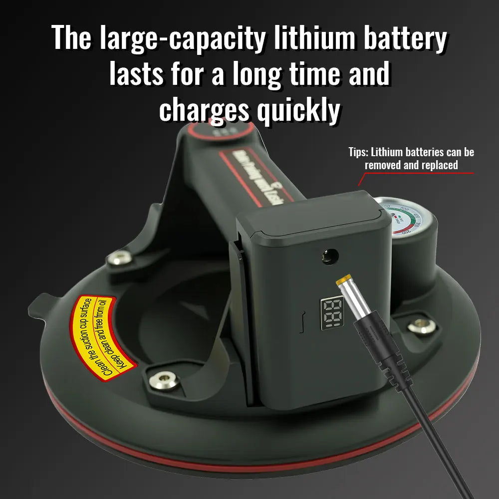 8 Inch Vacuum Suction Cup With Gauge &ndash; Long Life Battery