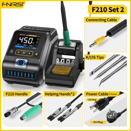 FNIRSI DWS-200 &ndash; 200W Soldering Station with C210/C245 DWS-200 F210-3 Tips / US (110V-240V)