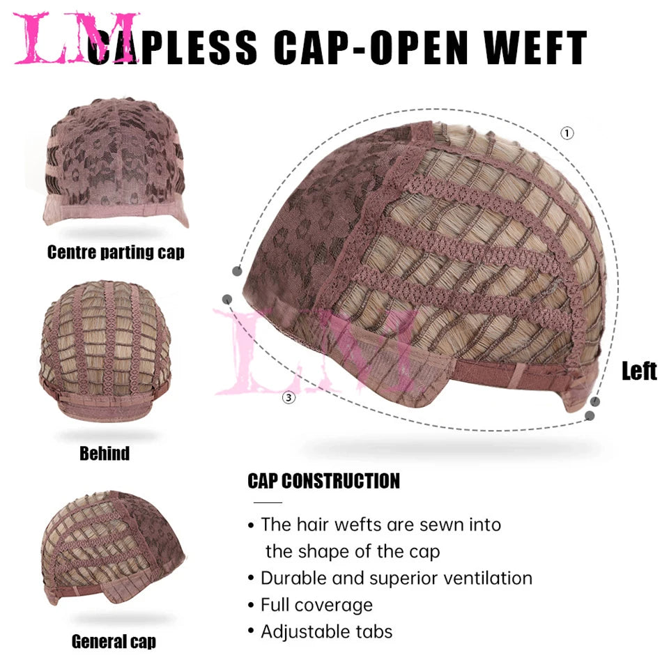 LIANGMO 24-Inch Heat-Resistant Pink Straight Wig with Bangs