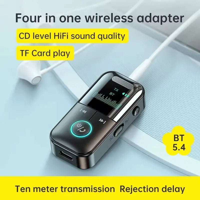 KEBIDUMEI Bluetooth 5.4 Audio Receiver Transmitter TF 3.5mm Jack LED Display for Car/Home Stereo/Wired Headphones/Speaker/TV by InterCyprus Trading Ltd