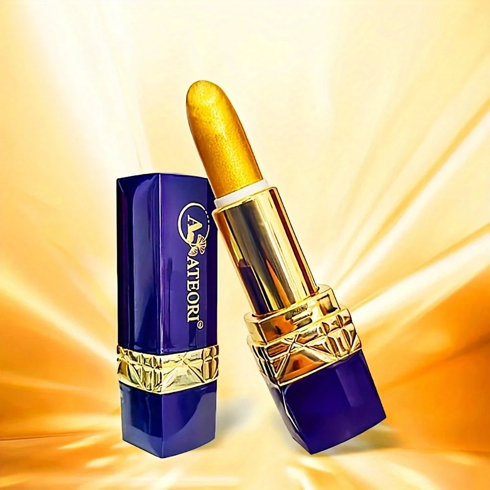 Luxurious Gold Bar Lipstick - Waterproof Long-Lasting Matte