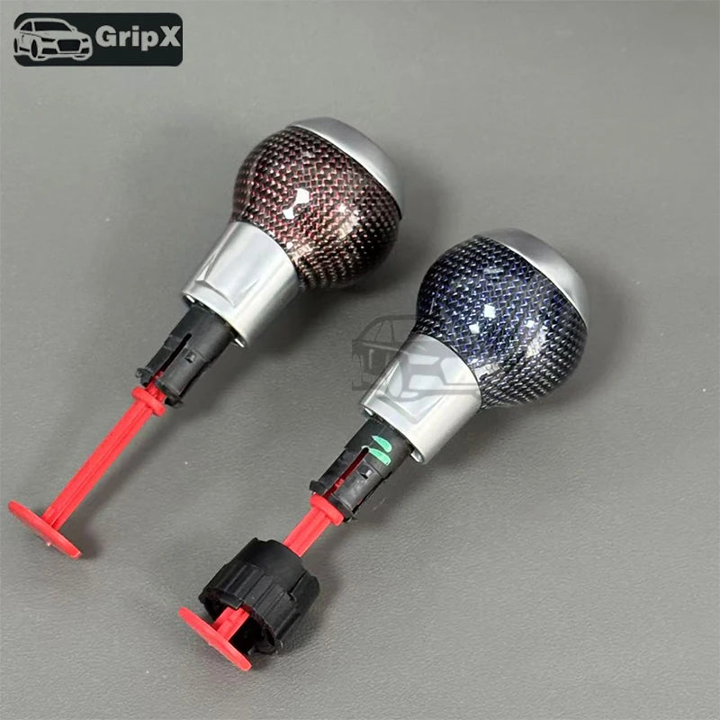 Audi A3 Mudador, Manete de Mudanças em Fibra de Carbono com Linha Azul e Vermelha