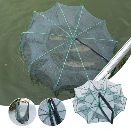 Foldable Fish &amp; Crab Trap: 6 &amp; 8-Hole Automatic Crayfish Catcher