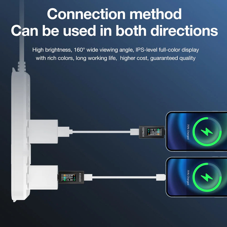 0-12A 4-30V Type-c Voltage Tester &ndash; HD IPS Display