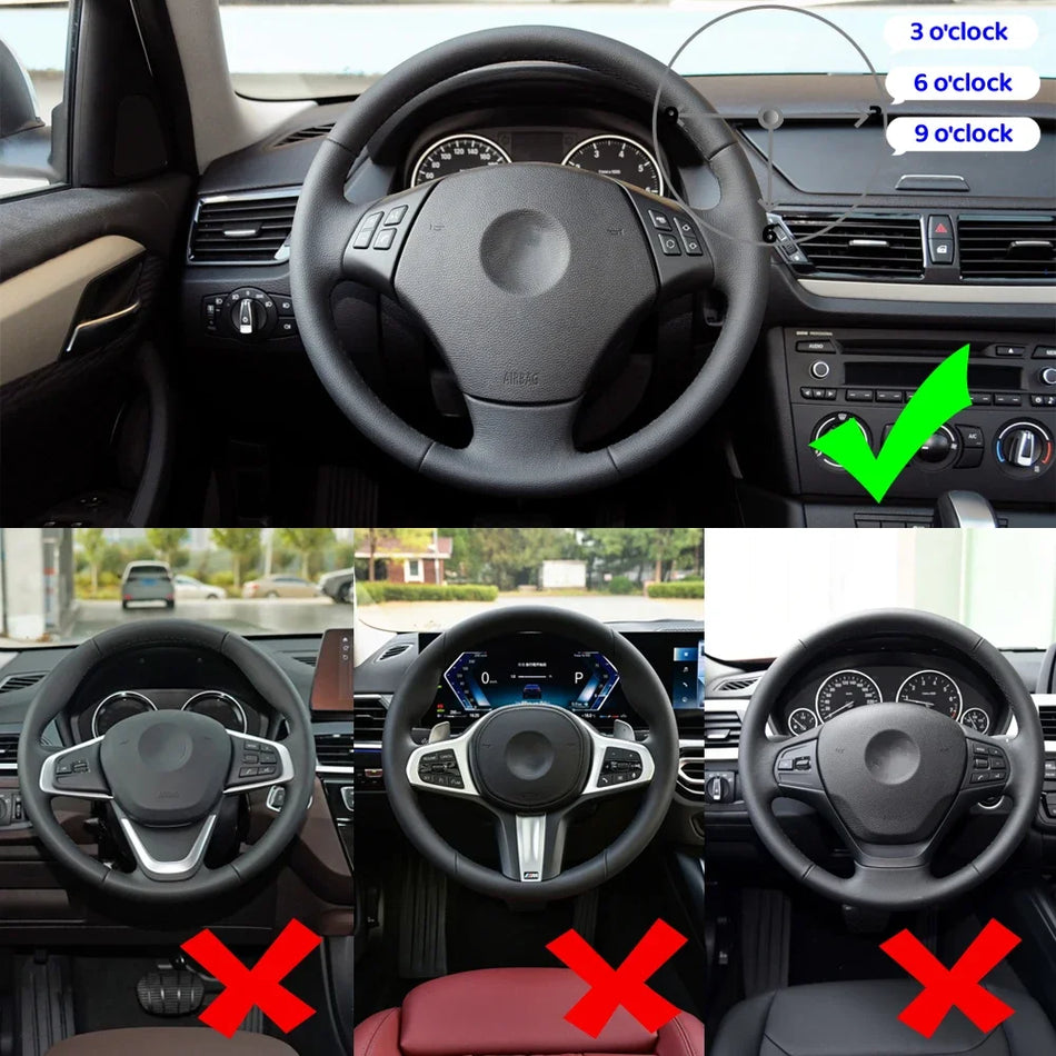 Steering Wheel Cover for BMW 1/3 Series E87 E90 E92 E93 Imitation Carbon Fiber ABS Durable Finish