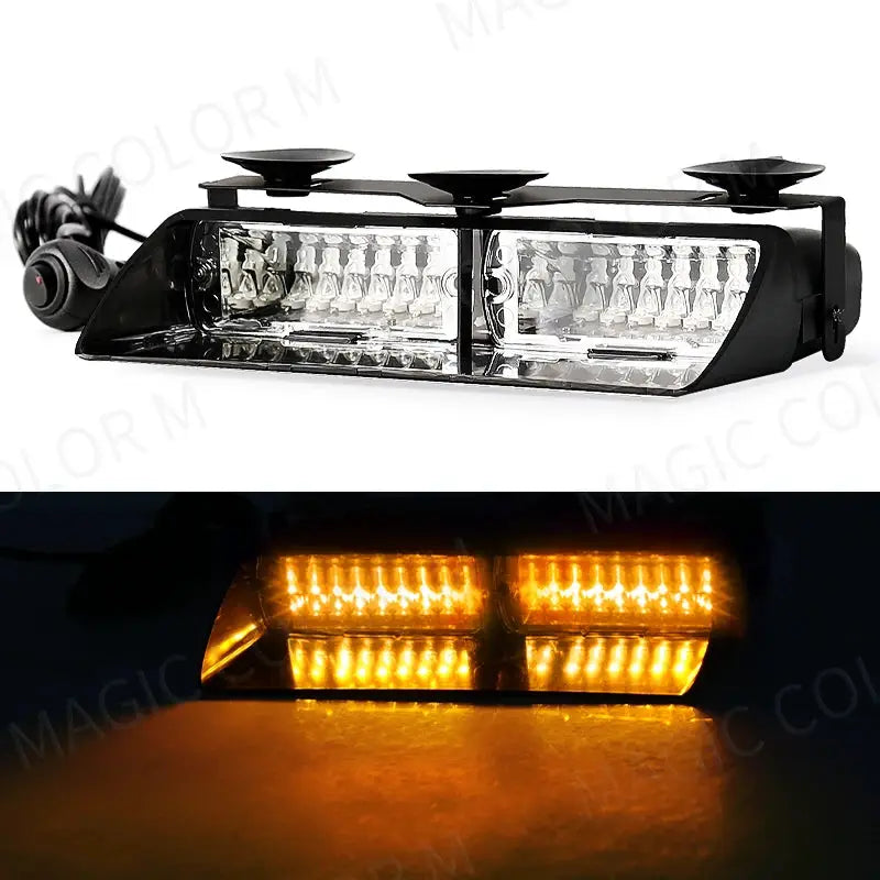 16 LED Strobe Signal Emergency Windshield Warning Beacon Lights Red Blue Yellow Amber White Green Auto Car Accessories by InterCyprus Trading Ltd