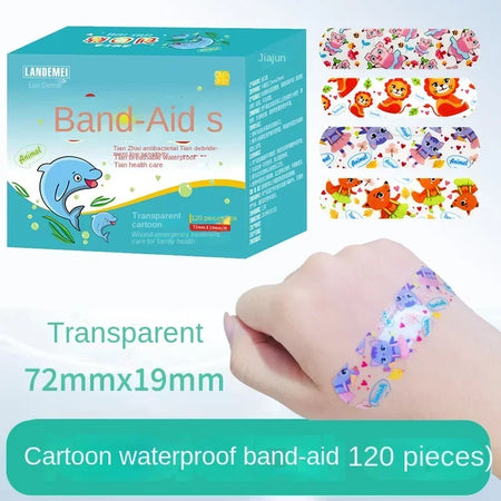 Cartoon Kids Bandage Waterproof Patches &ndash; Gentle On Skin 120pcs