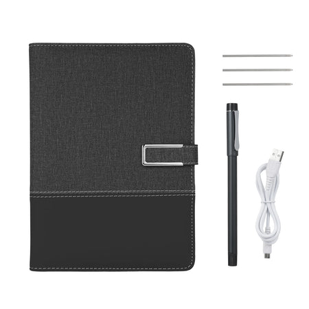 Smart Pen &amp; A5 Leather Notebook with Real-time Sync and AI Voice-to-Text black