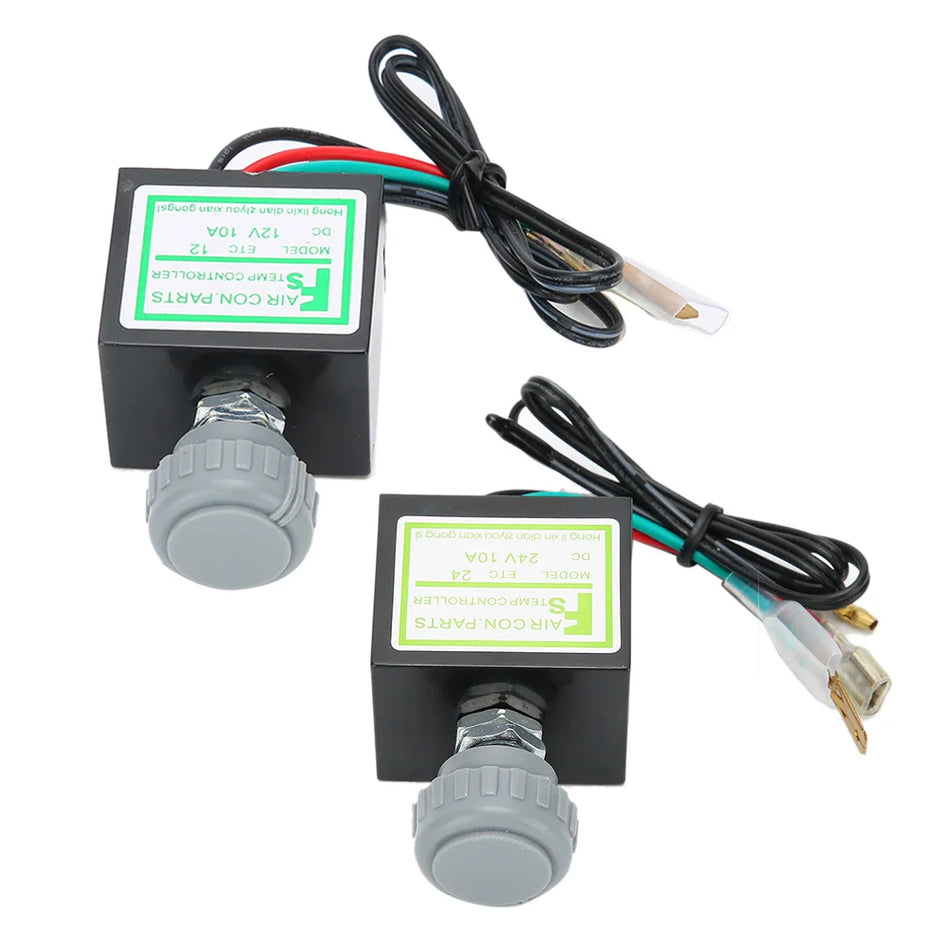 Car AC Thermostat Switch, 10A Electronic Temperature Control, ABS Auto Accessory