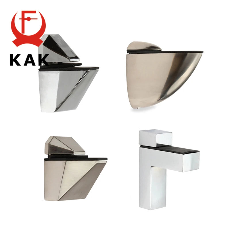 KAK Zinc Alloy Adjustable Glass Clamps Chrome Brackets