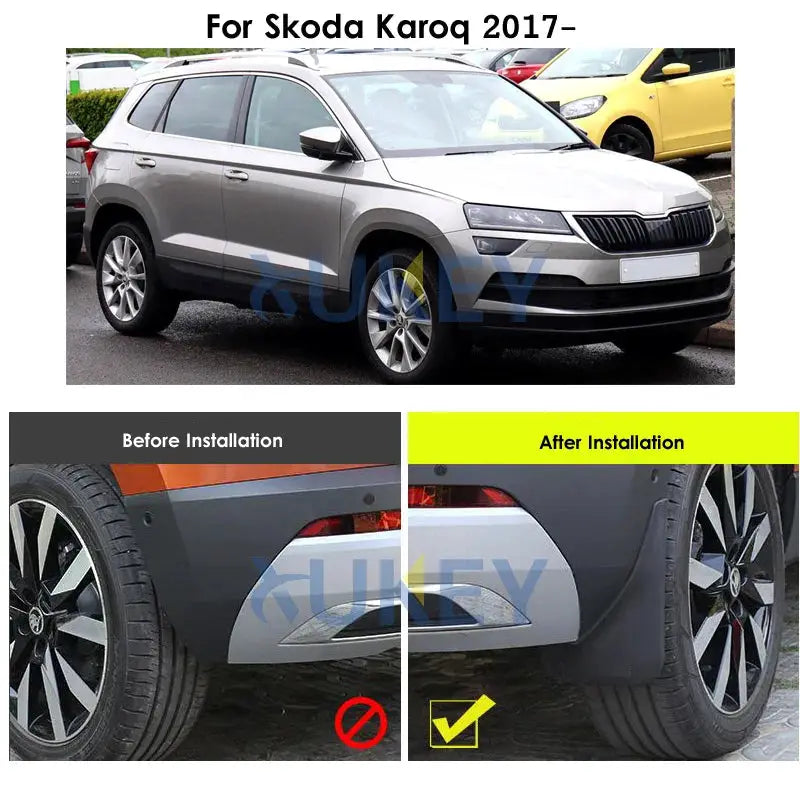 4Pcs Car Mud Flaps For Skoda Karoq 2017 2018 2019 2020 2021 Mudflaps Splash Guards Mud Flap Mudguards Fender Front Rear Styling by InterCyprus Trading Ltd