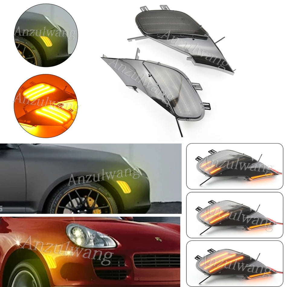 Luces de Marcador Lateral LED Ámbar Dinámicas para Porsche Cayenne 957