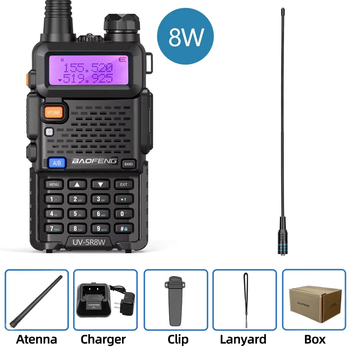 Baofeng UV-5R &ndash; Dual Band Ham Radio 5W Power Long Range 8W-771 / US