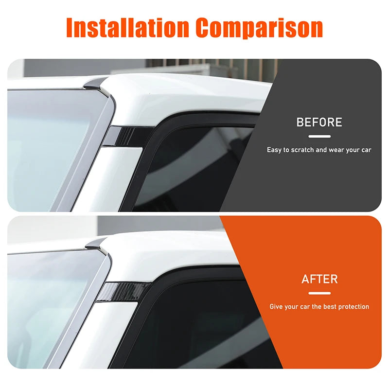 Cubierta de pilar A de fibra de carbono ABS para Toyota LC250 Prado