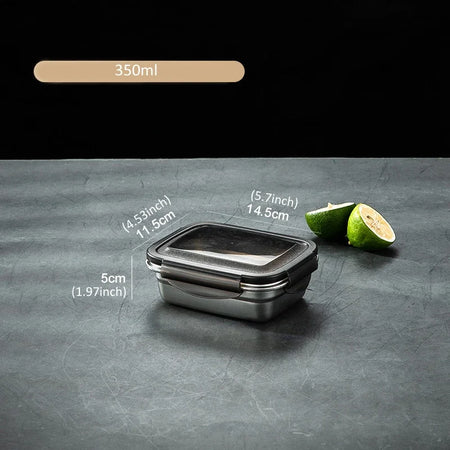 304 Stainless Steel Versatile Bento Box - Multiple Sizes Available 350ml