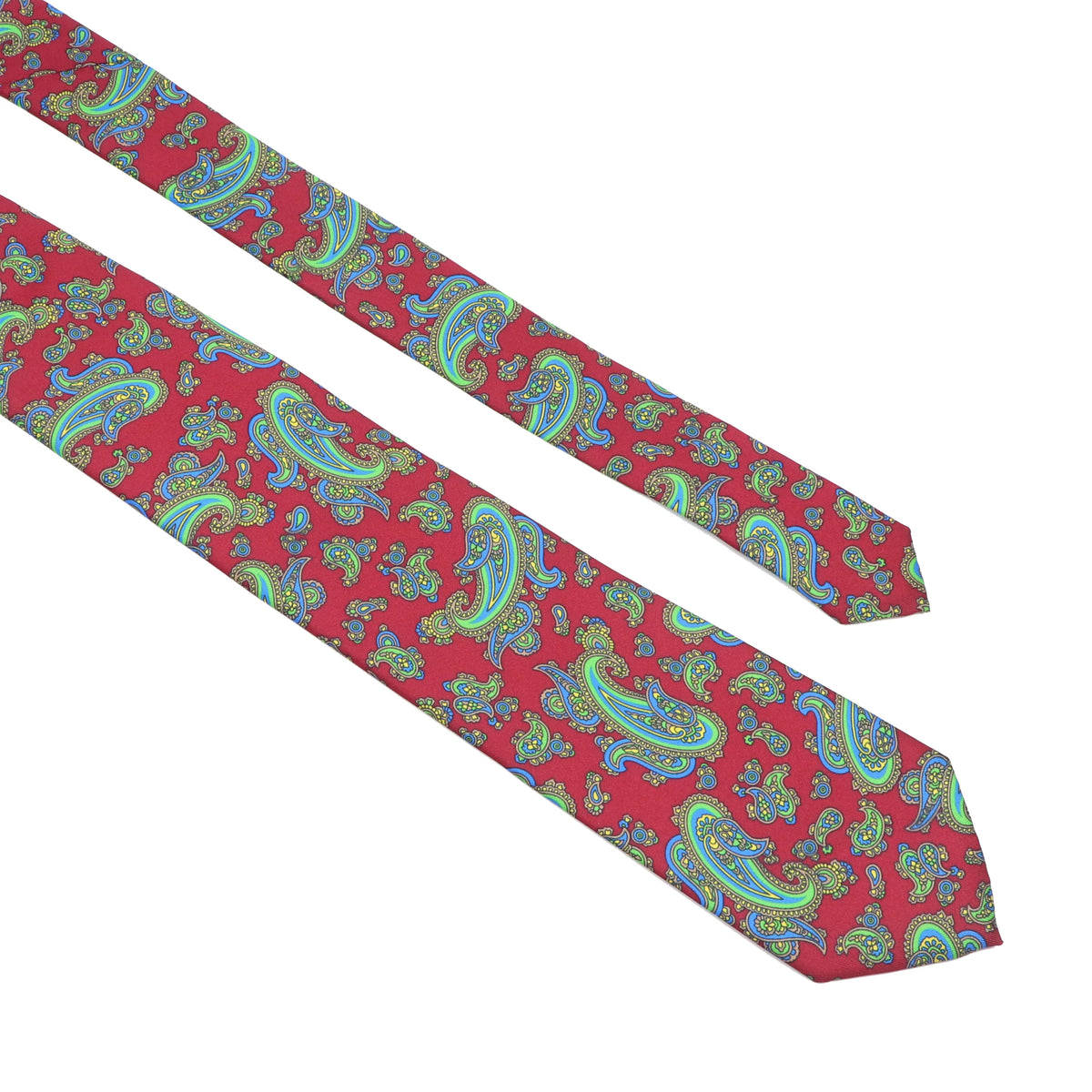 Super Soft Silk Floral Tie for Men in Red and Blue