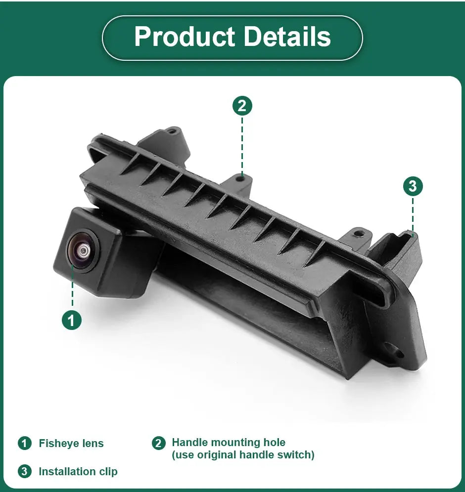 Backup Camera HD AHD 1080P Trunk Handle for Mercedes-Benz W204 W205 C-Class by InterCyprus Trading Ltd