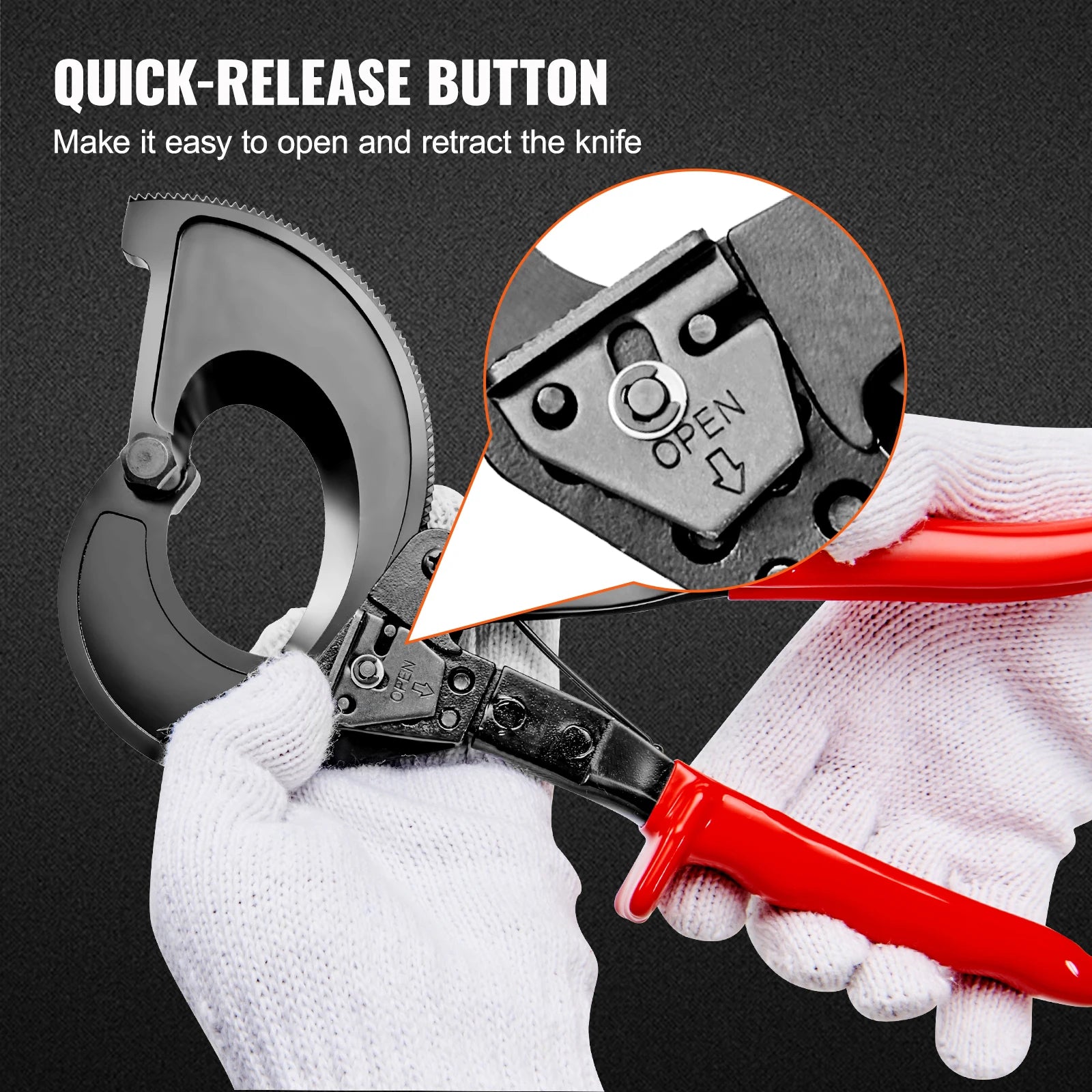 VEVOR 11 Inch Ratcheting Cable Cutter &ndash; Comfort Grip