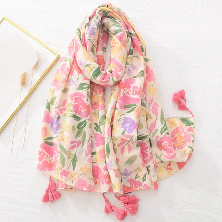 Floral Brand Scarf &ndash; Elegant Fashion Accessory for Women C1063