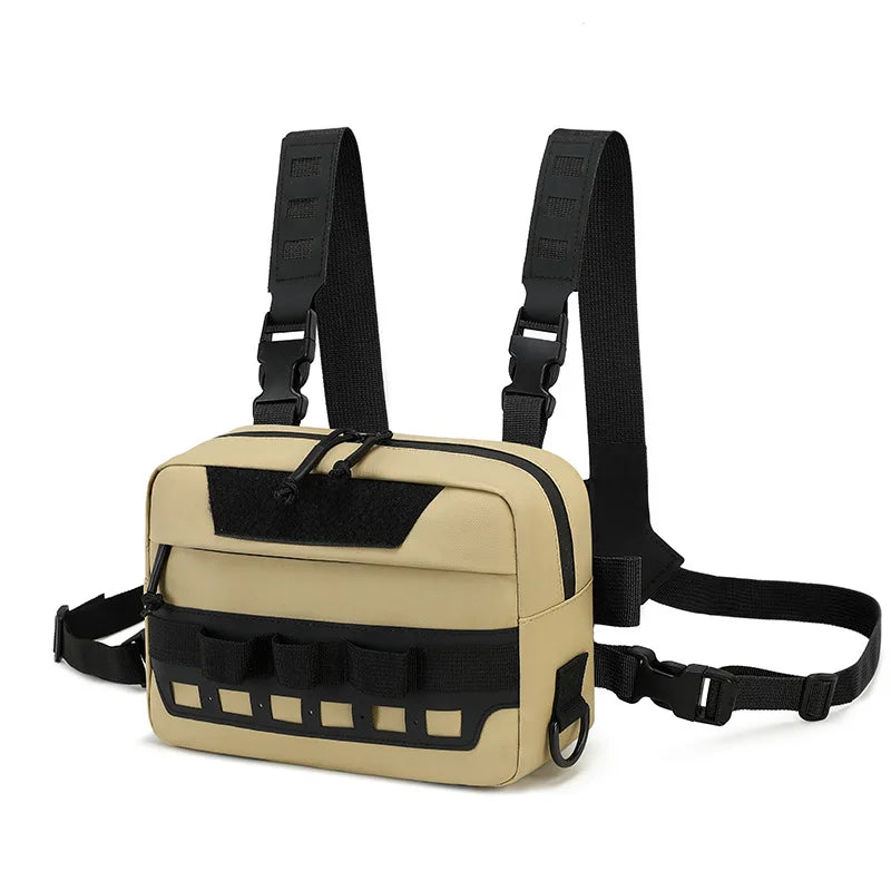 Outdoor Climbing Vest Bag Tactical Chest Rig &ndash; Laser Molle khaki
