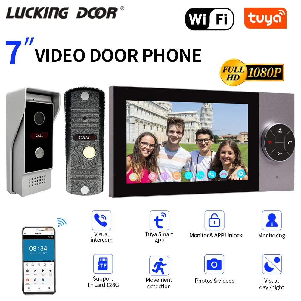 1080P 7in Touch Screen Video Intercom Kit &ndash; Motion Alerts