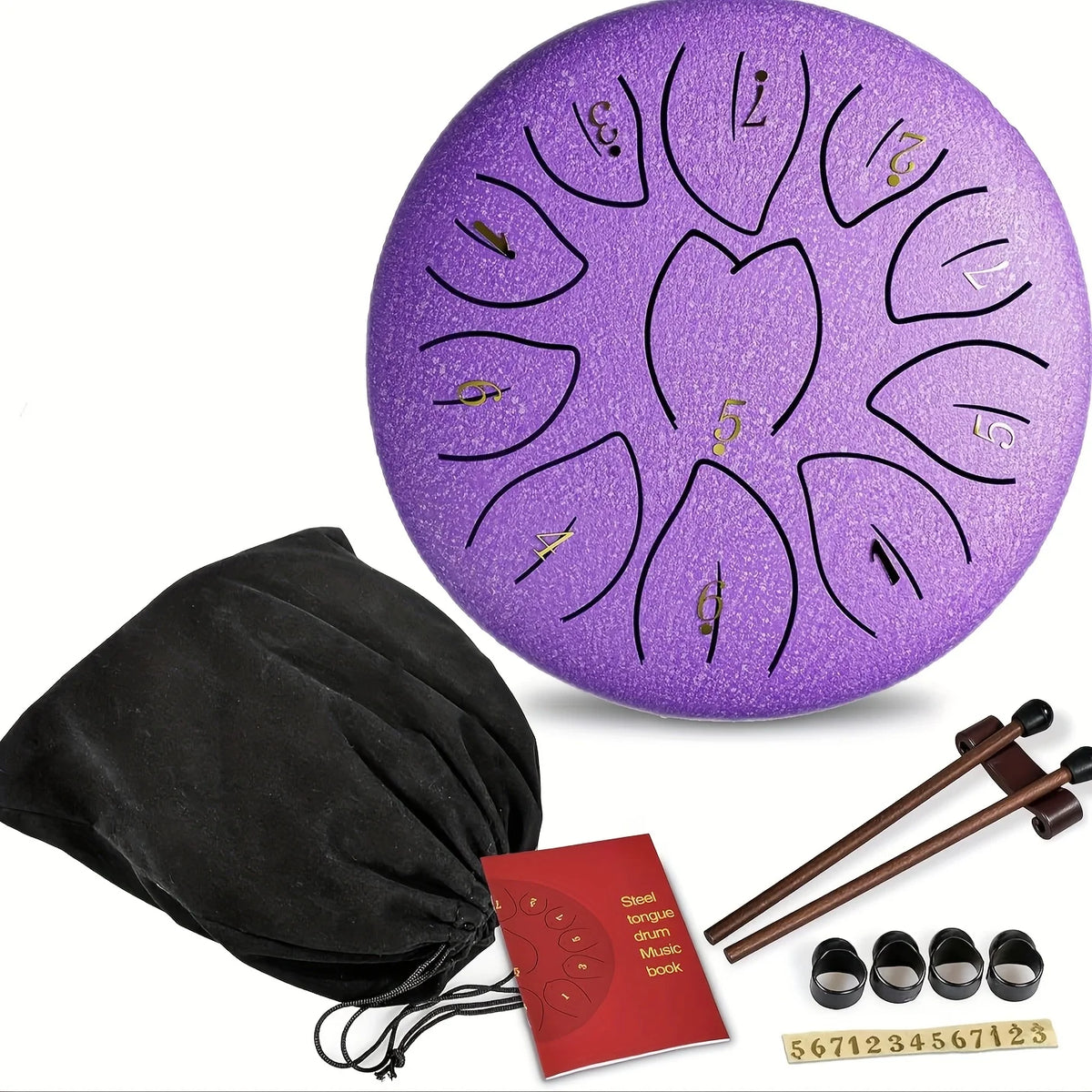 Outdoor Rain Drum 6 Inch 11 Note &ndash; Waterproof Rain Chime Lavender Purple