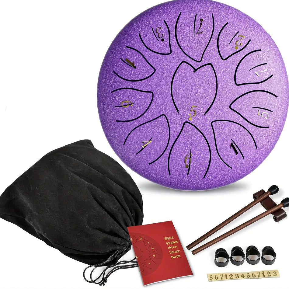 Outdoor Rain Drum 6 Inch 11 Note &ndash; Waterproof Rain Chime Lavender Purple