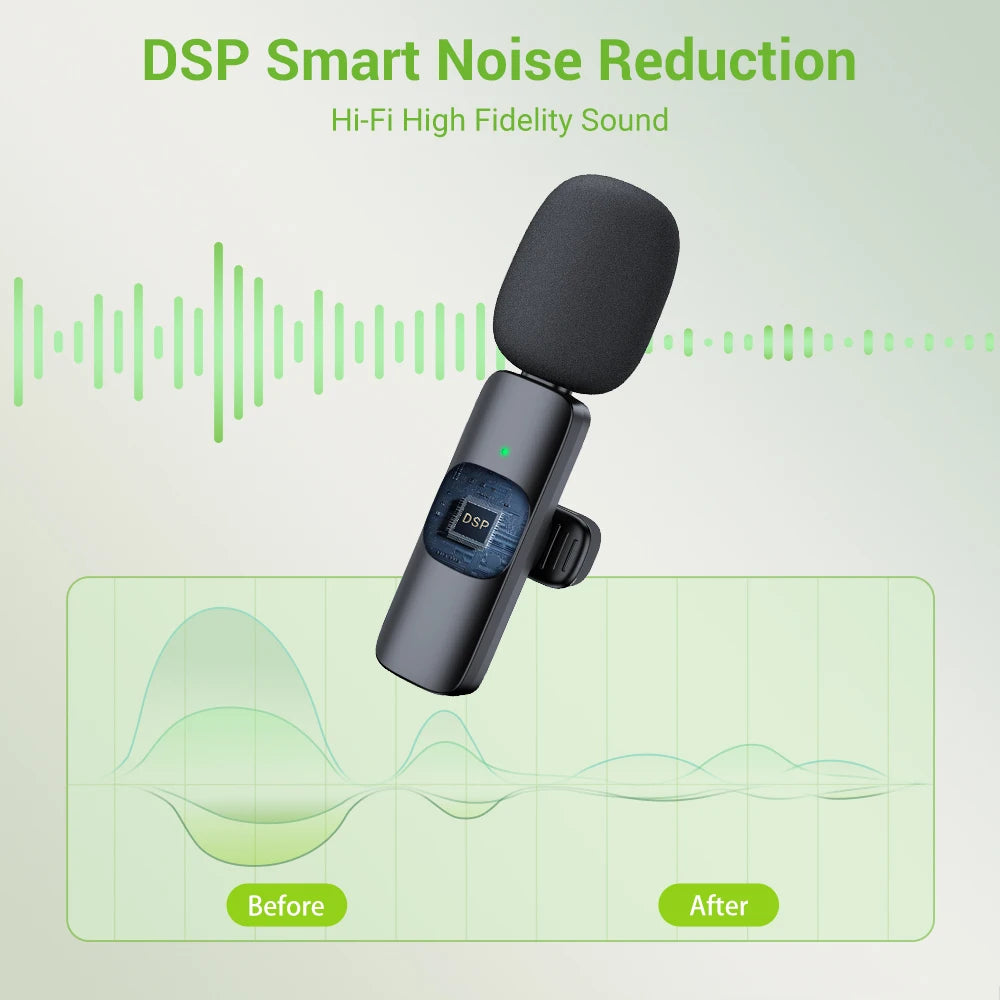 Basix 2.4G Wireless Lavalier Microphone for iPhone &amp; Android - Portable Mini Mic for Live Broadcast &amp; Gaming