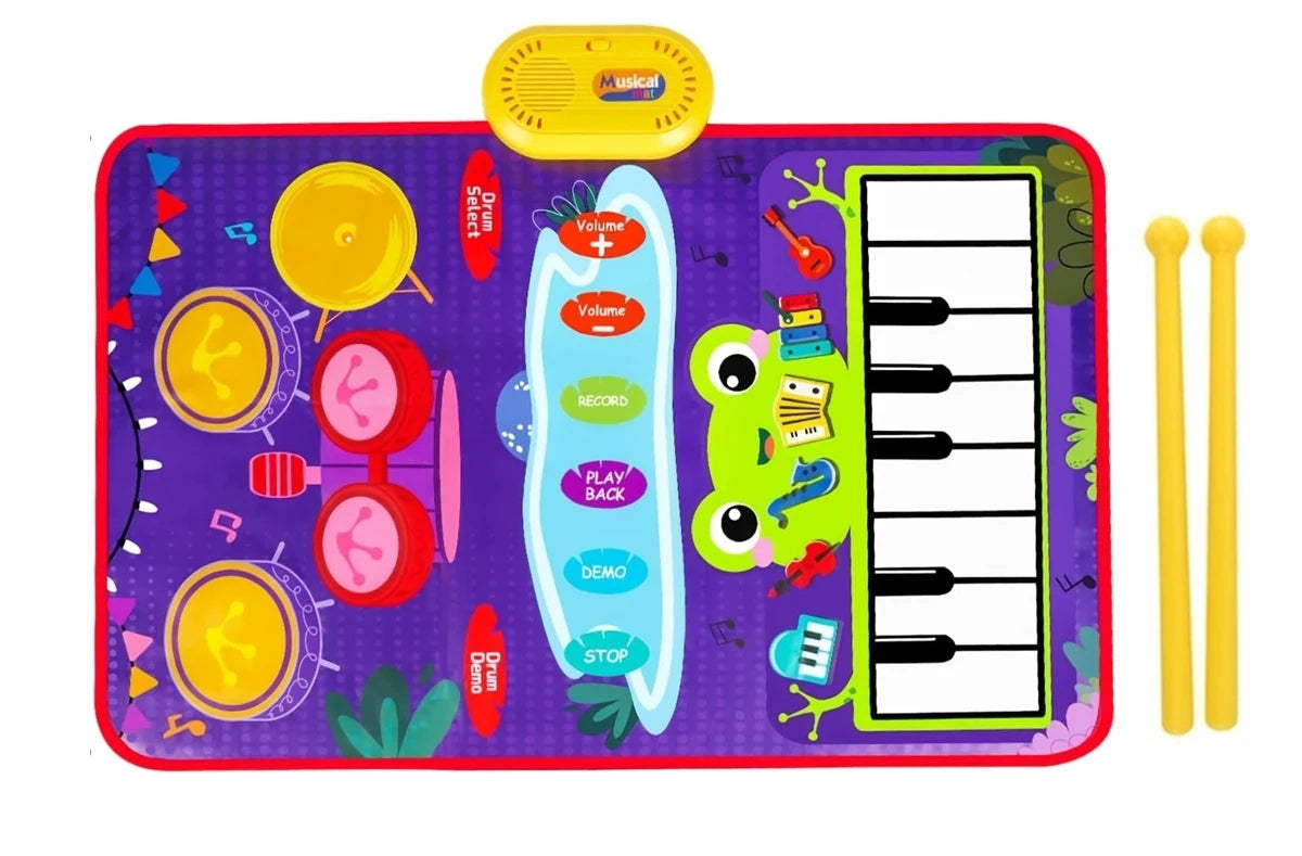 80x50cm Music Play Mat &ndash; Interactive Learning with 6 Instrument Sounds A 80x50cm