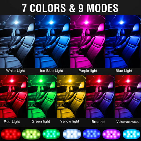 Car LED Touch Light Wall Reading Lamp Magnet Base Car Ceiling Light Ambient Mood Interior Lighting USB Rechargeable Lamp by InterCyprus Trading Ltd