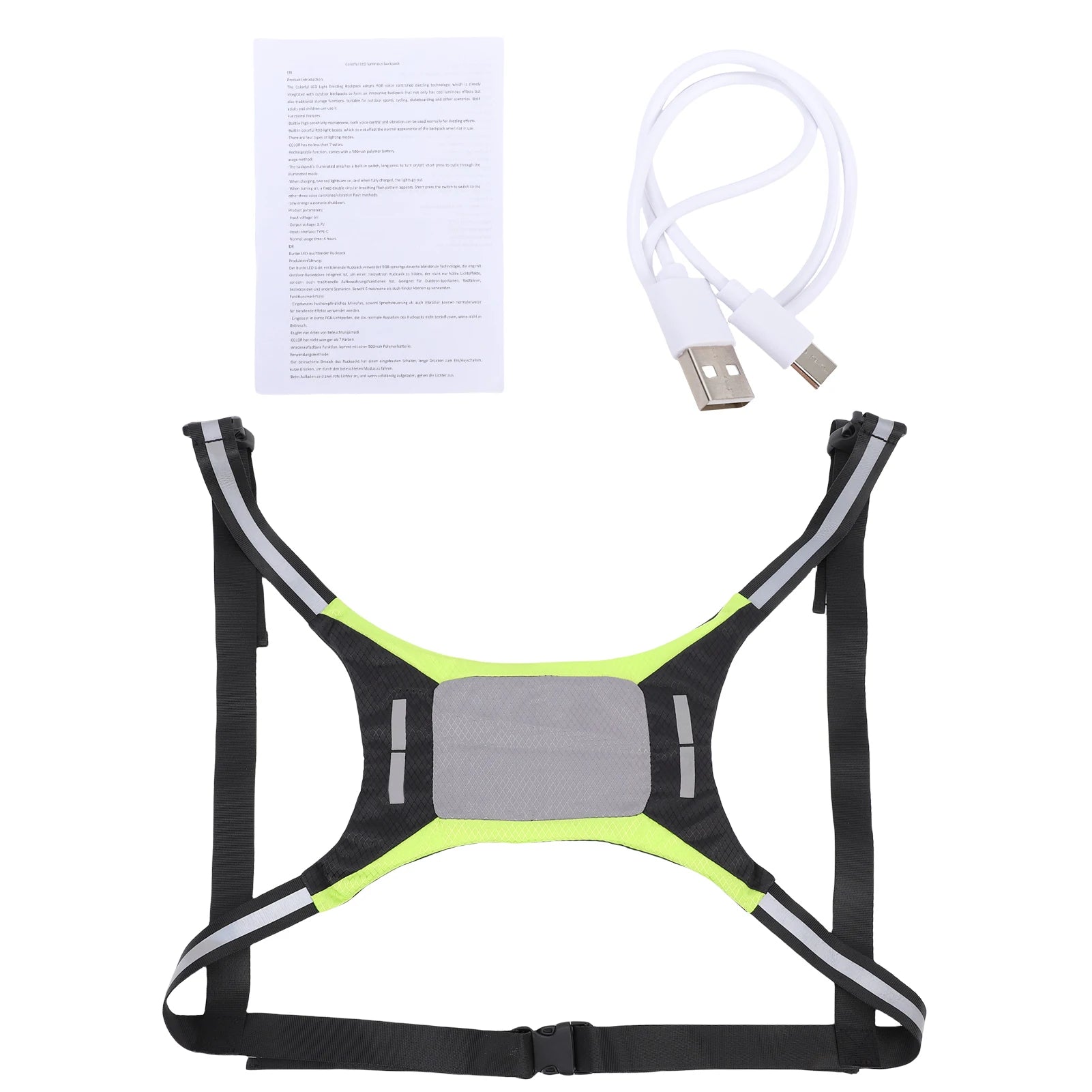 LED Running Vest &ndash; Bright LED Illumination Night Safety GRAY