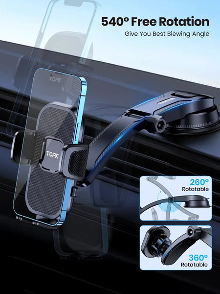 TOPK Car Phone Holder Gravity Stand for iPhone Xiaomi Samsung Car Mobile Support for Dashboard Windshield Air Vent Phone Mount by InterCyprus Trading Ltd