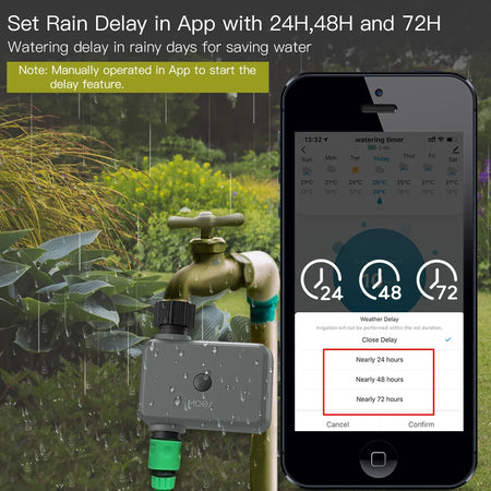 MOES Smart Tuya Bluetooth Garden Water Timers &ndash; Rain Delay