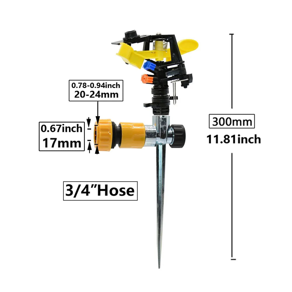 360 Degree Rotating Jet Sprinklers | Double Outlet Rocker Nozzles for Efficient Garden Irrigation J