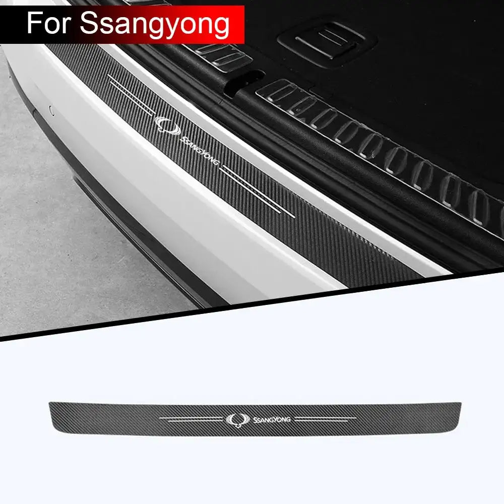 Carbon Fibre Car Trunk Bumper Guard Sticker For Ssangyong