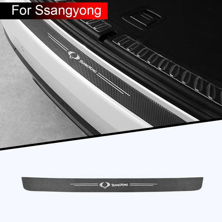 Carbon Fibre Car Trunk Bumper Guard Sticker For Ssangyong