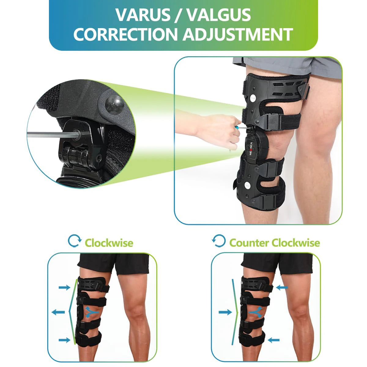 NEENCA OA Unloader Knee Brace Pain Relief &amp; Knee Support for ACL &amp; Meniscus Injury Joint and Patella Stability for Men and Women
