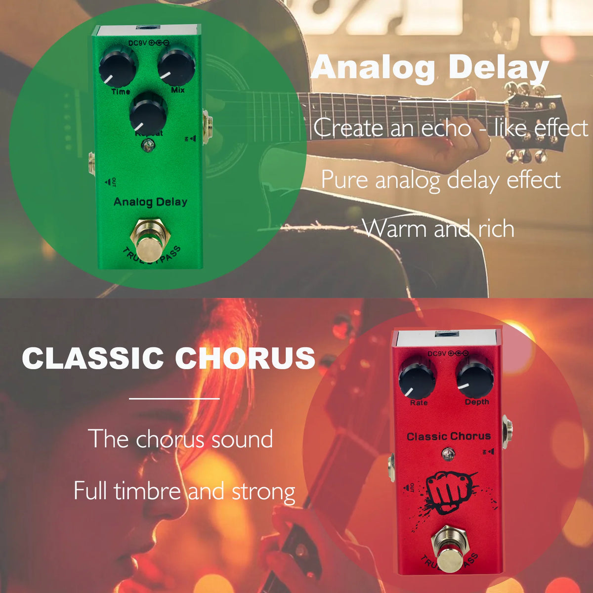 Miwayer Multi-Effect Guitar Pedal &ndash; True Bypass Rich Tones