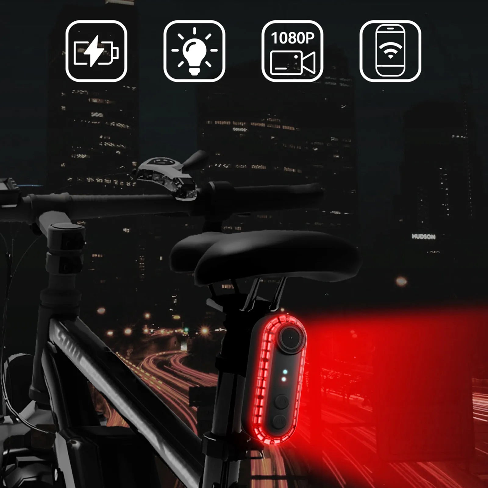 Bike Camera 1080P 150&deg; Wide Angle &ndash; Waterproof Tail Light