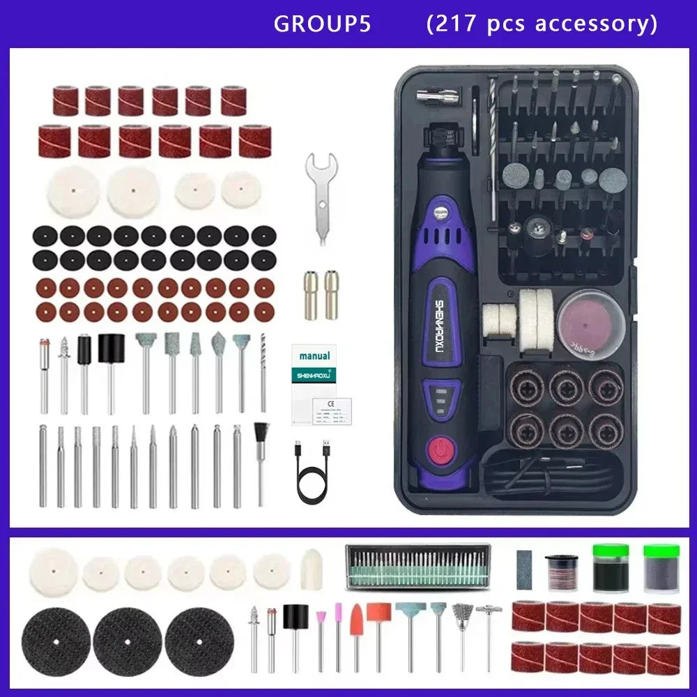 SHENHAOXU Cordless 3-Speed Mini Rotary Tool Grinder for Home DIY 217 accessory
