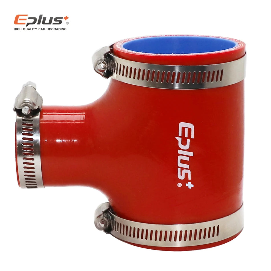 Eplus Red Universal Silicone 3-Way Tee Hose Connector for Car Turbo Intercooler