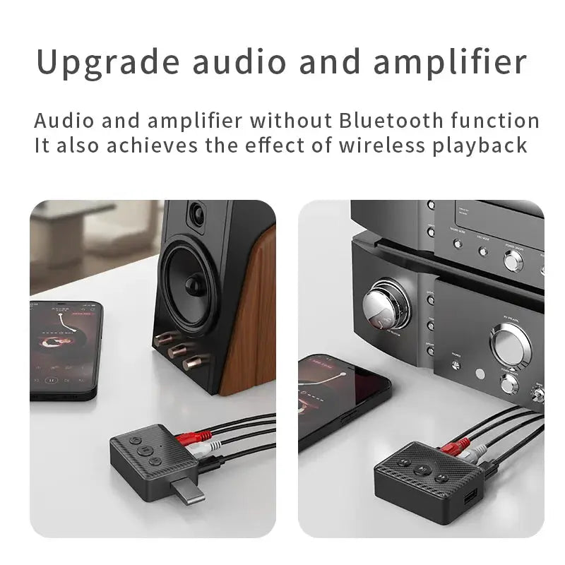 Bluetooth 5.4 Audio Receiver RCA 3.5mm AUX USB Wireless Adapter With MIC Support U-Disk Play For Car Kit Speaker Amplifier by InterCyprus Trading Ltd