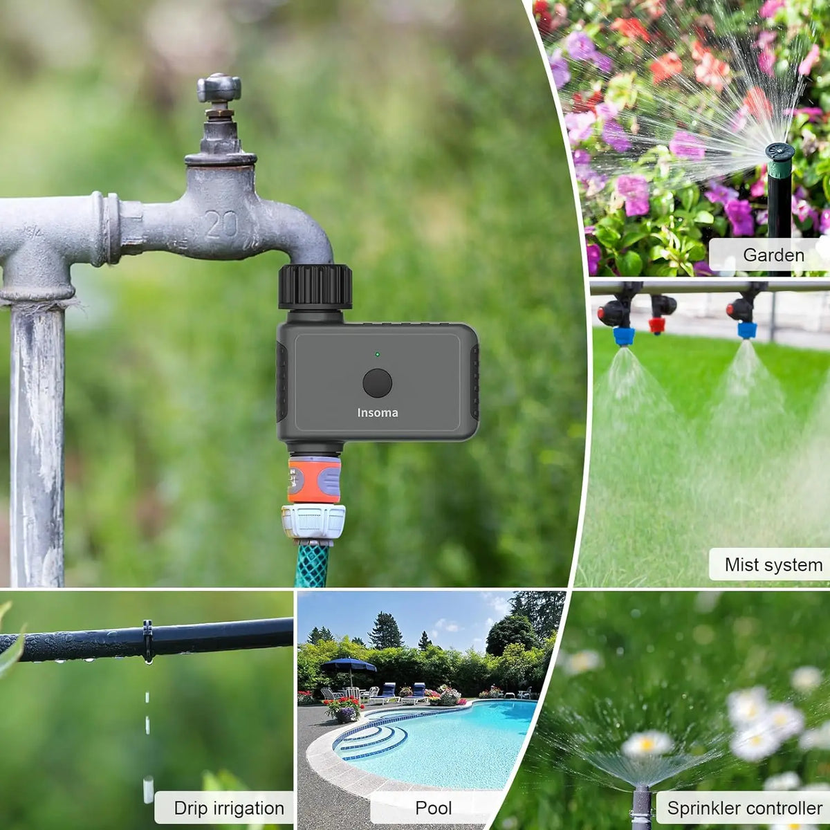 Insoma Smart Wifi Automatic Garden Water Timer