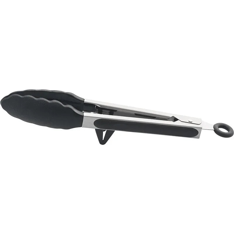 Silicone Non-Slip Cooking Tongs &ndash; Eco-Friendly Stainless Steel Grip Black